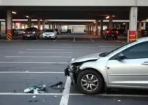 carro cai de estacionamento