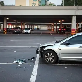 carro cai de estacionamento