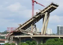 viaduto em construção desmorona